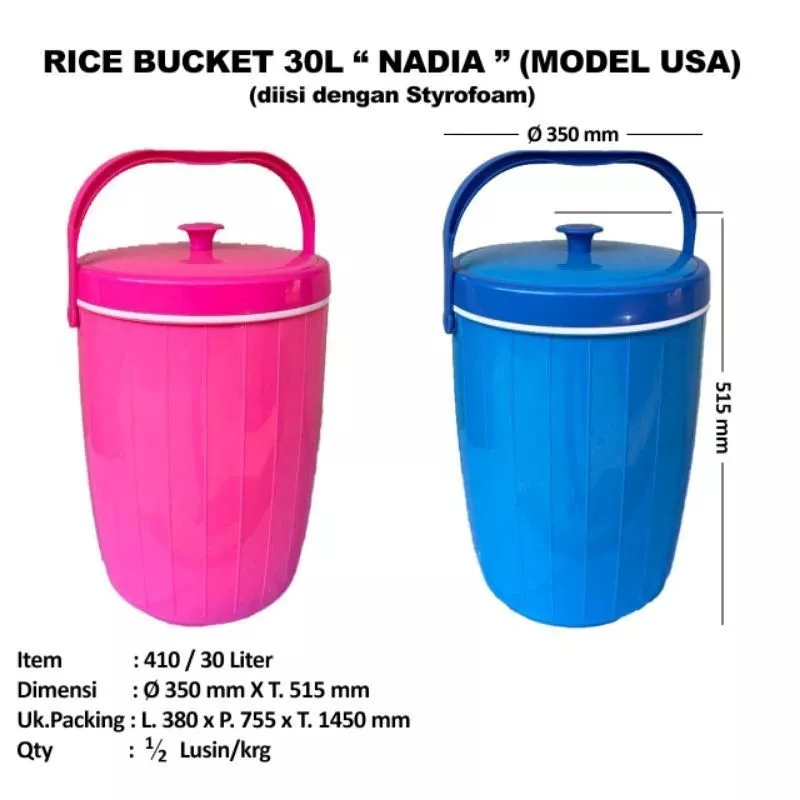 [Stora:00244] Rice Bucket 30L Nadia
