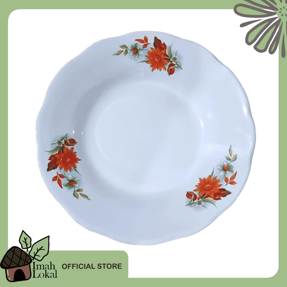 [Stora:00606] Piring 8 TM Lucky Red Rose